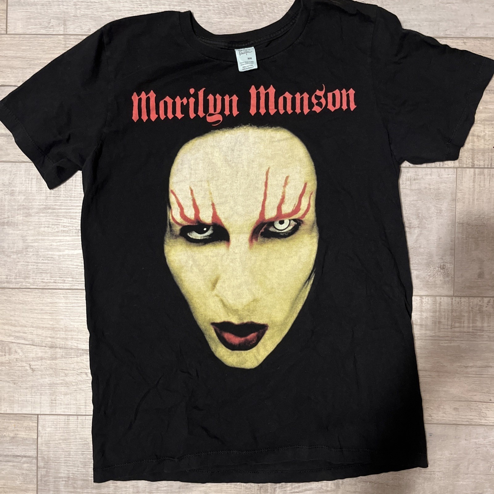 Vintage Y2k Marilyn Manson T Shirt Size Medium Pacific Brand Big Face Print